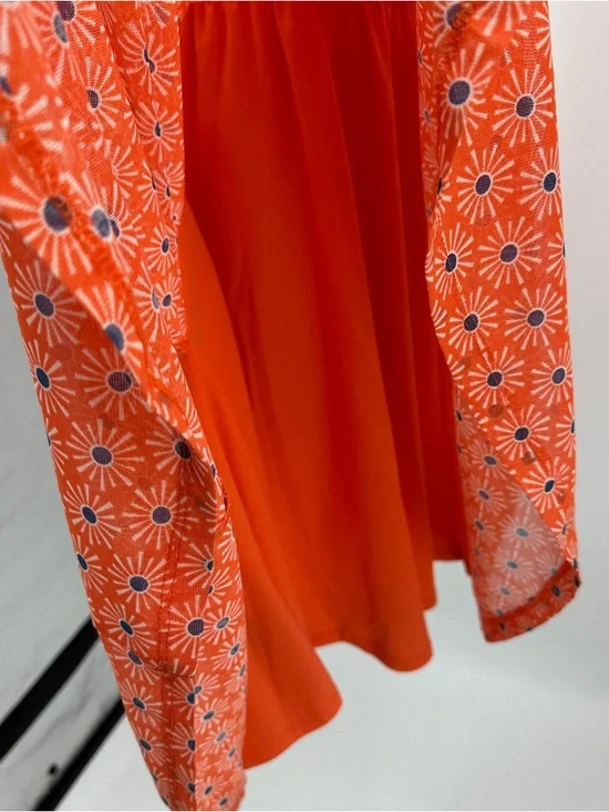 Torrid Mini Mesh Cami Shirred Bust Skater Dress Size 1 Sunny Days Nasturtium - Picture 9 of 14